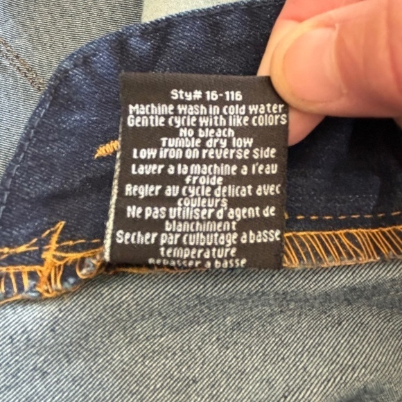 New old stock vintage Y2K Seductions dark wash wide leg jeans size 7 32" inseam - Picture 11 of 15